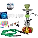 [page_title]-alPapcio Shisha JAMAJCA 1Schlauch extra viel Zubehör Glas-Bowl bunt, Hookah Wasserpfeife stylisches Design, praktische Größe, Komplett-Set