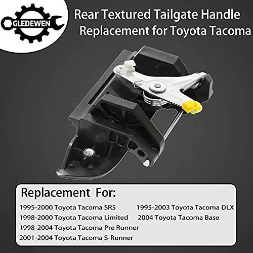 Tailgate Door Handle, Exterior Rear Textured, Compatible With 1995 1996 1997 1998 1999 2000 2001 2002 2003 2004 Toyota Tacoma Pickup Replace# 6909035010 To1915102 Tail Gate Outside Liftgate Lock Latch #TOP1