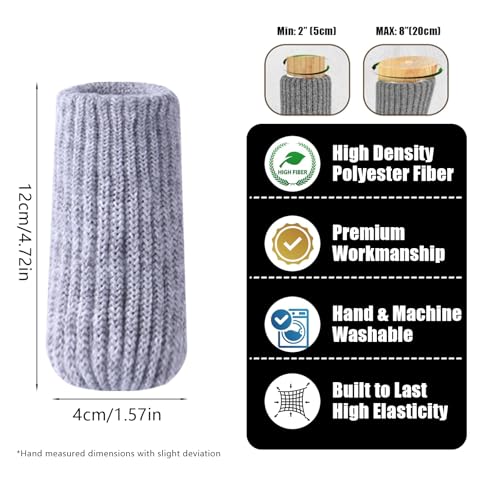 16 Pcs Grey Furniture Socks, Chair Leg Protectors for Hardwood Floors by LuckyPro - Used condition - Image 3