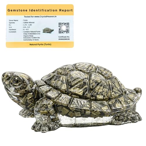Image of Pyrite Tortoise Original Certified - Pyrite Turtle Energy Symbol