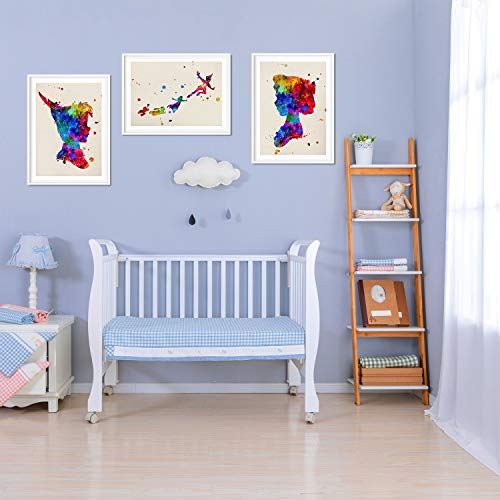 Set de 3 Posters para niños y habitacion Infantil Estilo nordico tamaño A4Peter Pan sin Marco