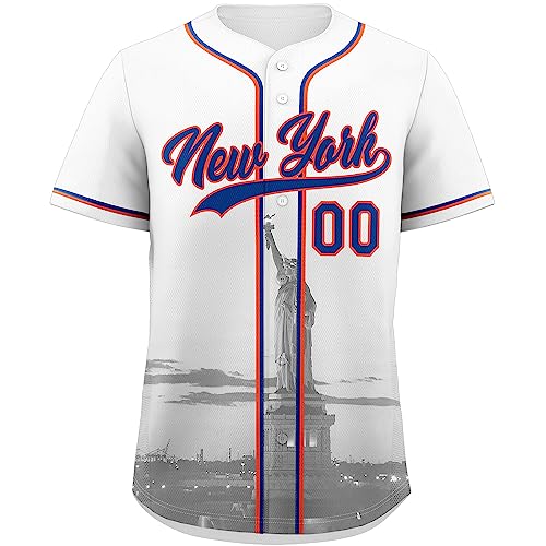 Camiseta personalizada de béisbol con diseño City Night Skyline para hombres, mujeres y jóvenes miniatura 1