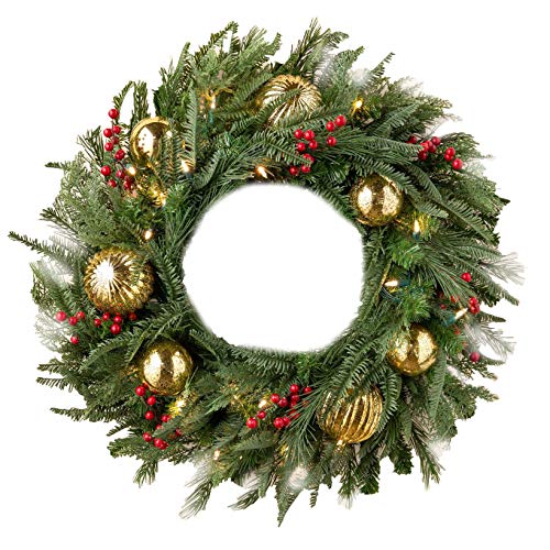 artificial pre lit Christmas wreath