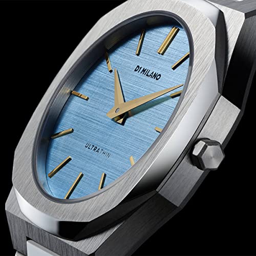 Image of D1 Milano Ultra Thin Women's Luxury Watch, Stainless Steel Case, Quartz Movement, Stainless Steel Strap, 50M Water Resistant Timepiece, Blue Dial, 2 Years Warranty - UTBL17