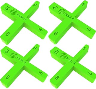 Decking Spacers 4 Pack – Multi-Size Gap Widths (5mm, 6mm, 8mm, 10mm) – Reusable Plastic Deck Board Spacers – Green, 50mm – Easy Deck Installation & Even Gaps