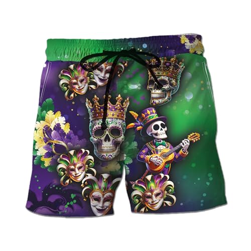 Mardi Gras Mens Swim Trunks - Carnival Swimming Trunk for Men - Drawstring Beach Shorts, Mens Swim Shorts 12