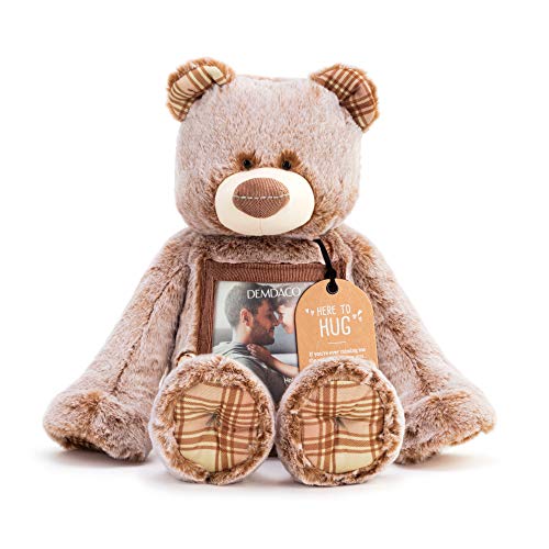 DEMDACO Here to Hug Photo Natural Brown 12 inch Plush Polyester Stuffed Animal Bear
