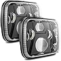 Auxbeam 5x7 7x6 Inch Led Headlights with High Low Beam H6054 6054 Led Rectangular Headlight Compatible for Jeep Wrangler YJ Cherokee XJ GMC Replacement H5054 H6054LL 69822 6052 6053 (Black)