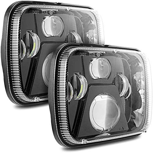 Auxbeam 5x7/7x6 LED Headlights DOT H6054 Black