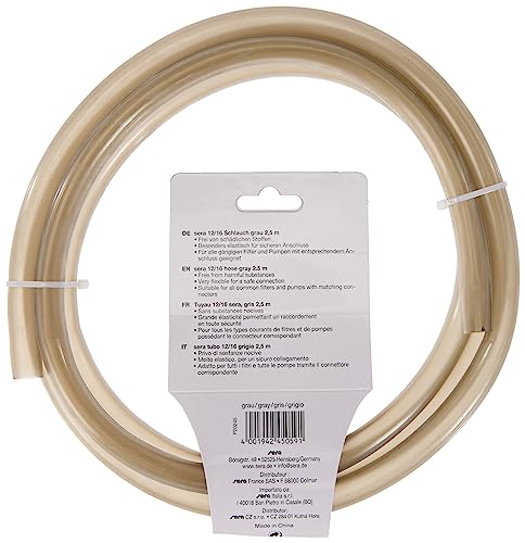 sera 12/16 Schlauch grau 2,5 m - Schauch fürs Aquarium - Flexible Schläuche in verschiedenen Durchmessern, Längen und Farben