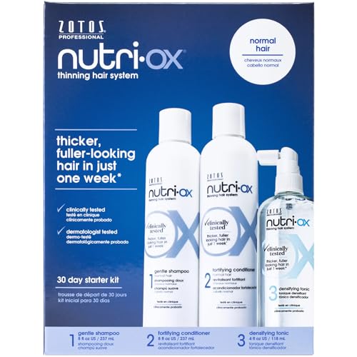 NUTRI-OX Starter Kit for Thinning Hair | Thicker Fuller-Looking Hair | Peppermint | Clinically & Dermatologically Tested | 30 Day Supply