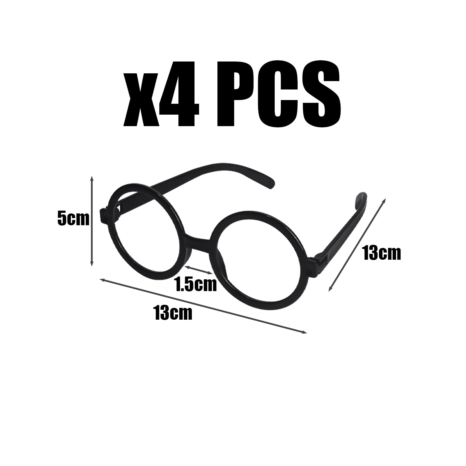 EPCDBBRT 4 Pieces Of Children'S Glasses, Round Frame Glasses, Glasses Without Lenses, Dress-Up Glasses Props - Image 2