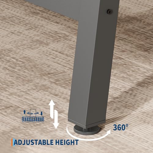 Image of GarveeHome Industrial Dining Table for 4-6 People, 63 inch Long Large Kitchen Table with Sturdy Metal Frame, Rectangular Counter for Dinner, Kitchen, Dining Room (Grey, 63 inch Non-extendable)