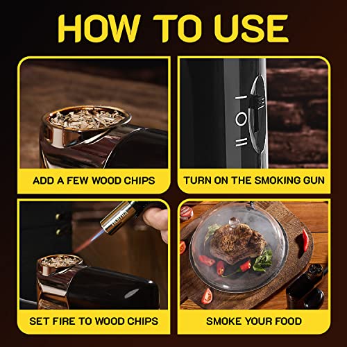 Smoking Gun Wood Smoke Infuser - Extended Kit, 14 Pcs, Smoker Machine With Accessories And Wood Chips - Cold Smoke For Food And Drinks - Gift For Man #TOP3