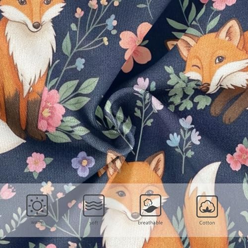 Cotton Toddler Girls Underwear Cute Orange Foxes Colorful Floral Little Girl Panties Fun Print Briefs Undies Kids 2t3