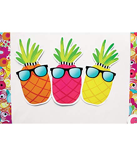 Schoolgirl Style Simply Stylish Tropical Flowers, Flamingos, Pineapples Bulletin Board Cutouts, 12 Piece Colorful Flower Bulletin Board Decorations, Tropical Décor And Classroom Décor #TOP6