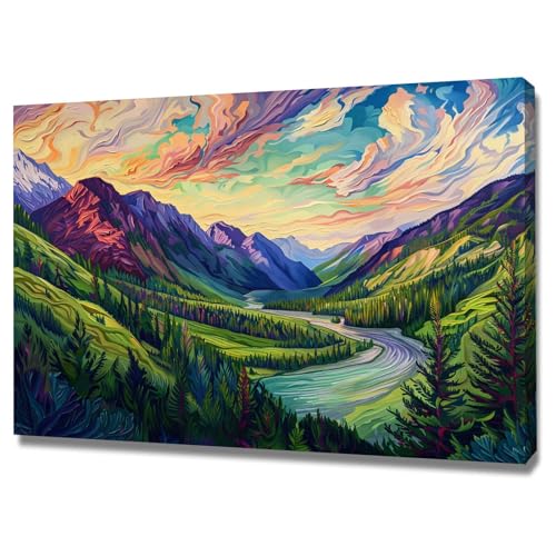 Impression sur toile de paysage premium decoration murale encadrée