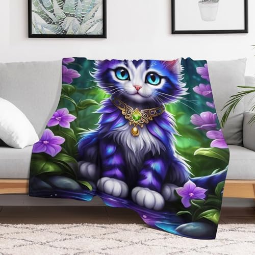 Couverture chat flannel lit couvre-lit doux chaud 100x130