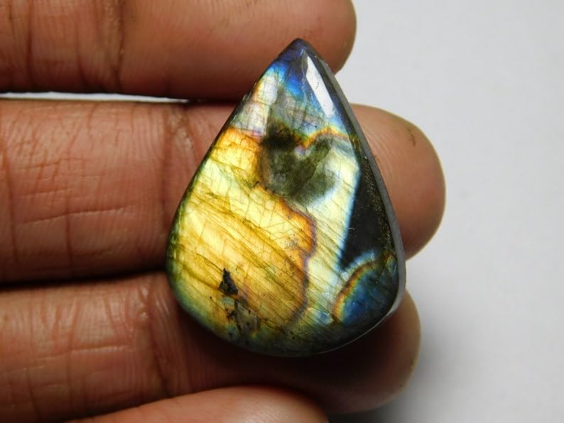Labradorite naturelle cabochon poire de qualité supérieure 29 x 28 mm - 5