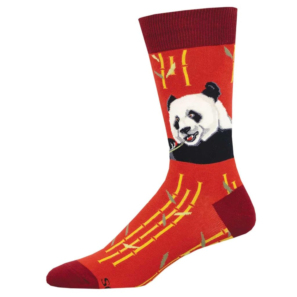 Socksmith Mens Socks Giant Panda Design Red One Size