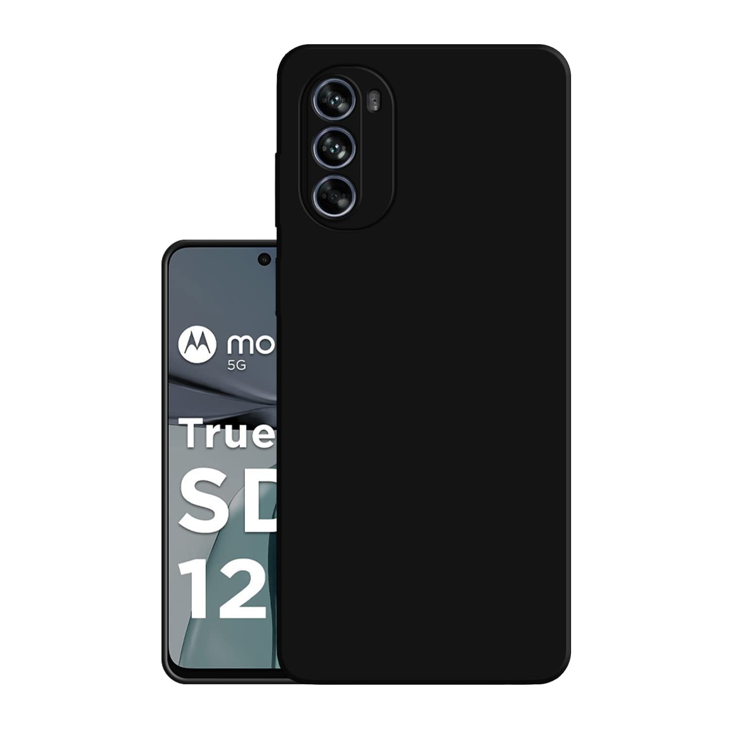 HELLO ZONE Exclusive Matte Finish Soft Back Case Cover for Motorola Moto G62 5G - Rubber, Black