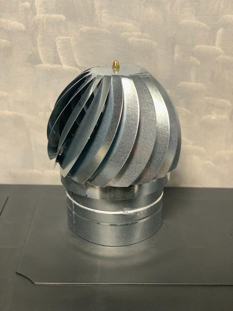 Fumaiolo comignolo Girevole zincato Base Tonda con Attacco Femmina - 25cm