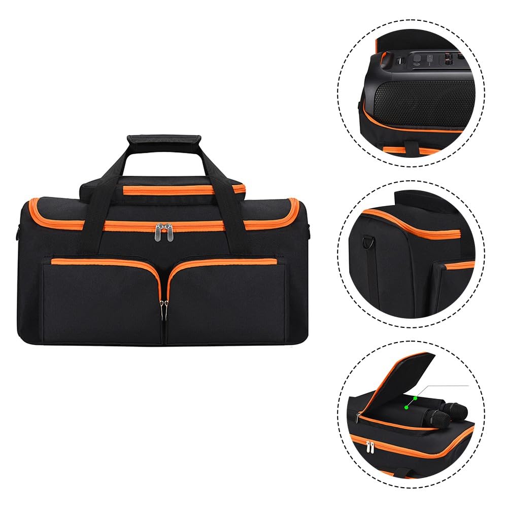 Harte Tragetasche für JBL PartyBox-On-The-Go, tragbare Reise-Aufbewahrungstasche mit Zubehörfach, Polyester-Shell-Schutzabdeckung, Schwarz