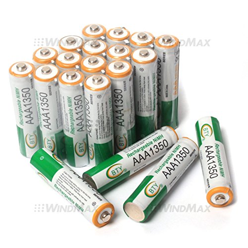 WindMax US SELLER 20 PCS BTY 1350mAh 1.2V AAA Size Ni-MH Rechargeable Battery