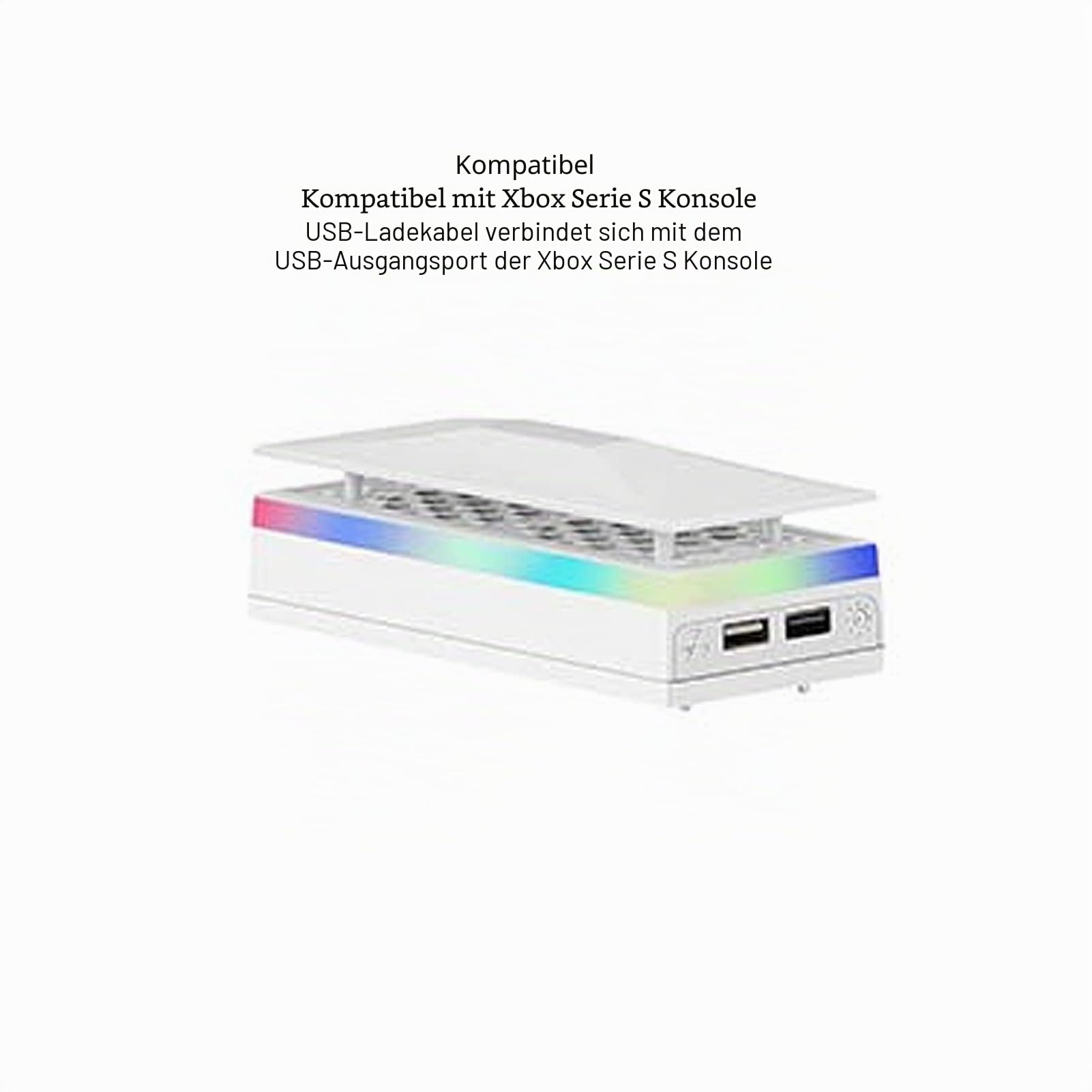 Lüfter für Series S, 4500 U/min, Zwei Leise Hochgeschwindigkeitslüfter mit RGB-Lichtstreifen, Staubdichter, Farbenfroher Konsolenlüfter