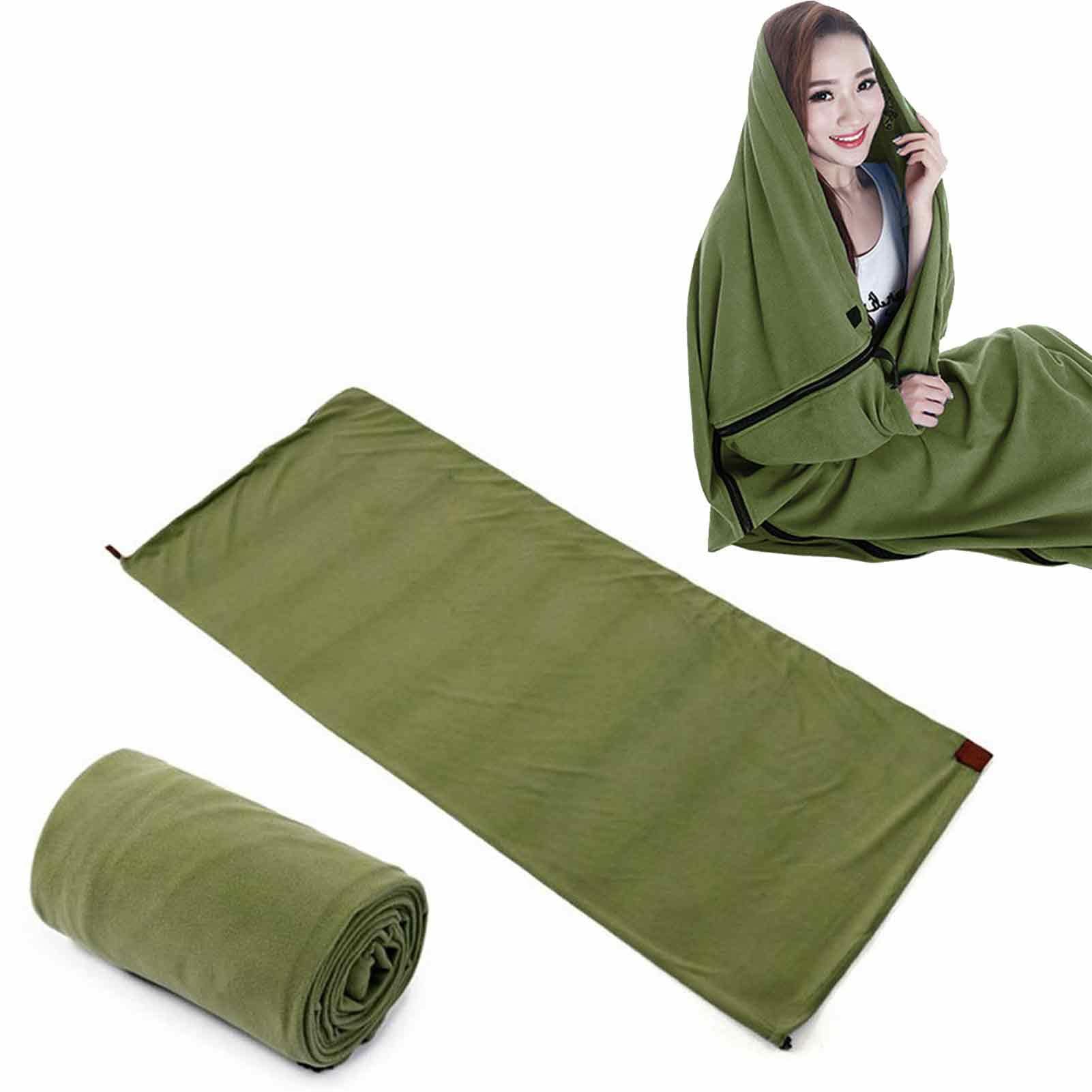 Sleeping Bag Liner 180cmx80cm Soft Fleece Camping Sleep Bag Liner Portable Lightweight Travel Sheet Full Sized Zipper For Camping Hostels Picnic Hiking With Storage Bag