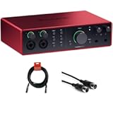 Focusrite Scarlett 16i16 USB-C Audio/MIDI Interface (4th Generation) Bundle with XLR- XLR Cable (2 Pack), Hosa Mid-310 Black 10 ft. Midi cable (2 Pack)