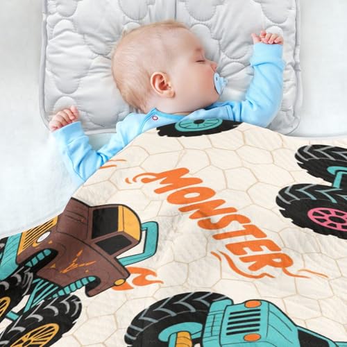 Custom Colorful Truck Fire Beige carseat Blankets for Babies Soft Custom Prints Image Baby Blanket for Newborns, Infants, & Toddlers 30x40in Manta de Algodon para4
