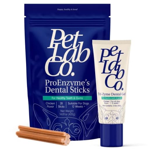 PetLab Co. ProEnzyme Dental Kit – Dog Toothpaste & Dog Dental Sticks for Daily Dog Dental Care. Helps Maintain Fresh Dog Breath, Healthy Teeth, & Supports Healthy Bacteria Levels