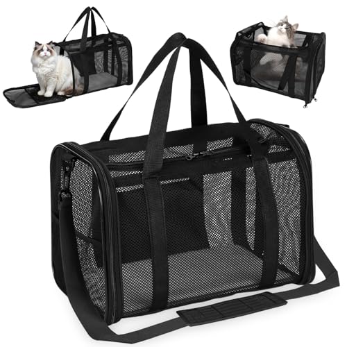 Vasmeiy Transporttasche für Katze Hund,Katzentasche Transporttasche,Katzentransportbox,Faltbar Tragetasche Katzentransporttasche,für atze Kätzchen Welpen bis 6 Kg,Schwarz Vasmeiy Transporttasche für Katze Hund,Katzentasche Transporttasche,Katzentransportbox,Faltbar Tragetasche Katzentransporttasche,für atze Kätzchen Welpen bis 6 Kg,Schwarz
