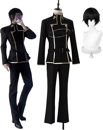 comicoBB Code Geass Lelouch of the Rebellion Lelouch Lamperouge Boys Uniform Cosplay Costume/Shoes and Wig Sold Separately