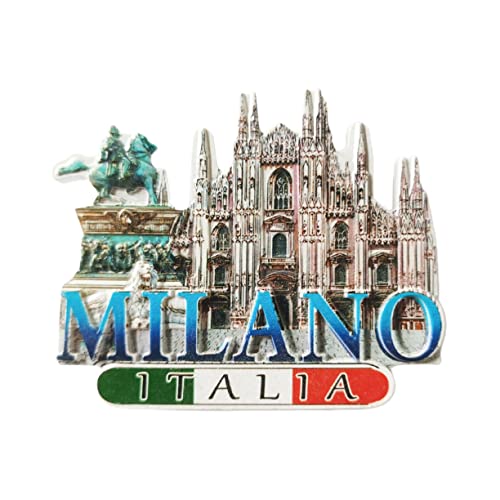 Imán decorativo Milan Italy de resina artesanal miniatura 1