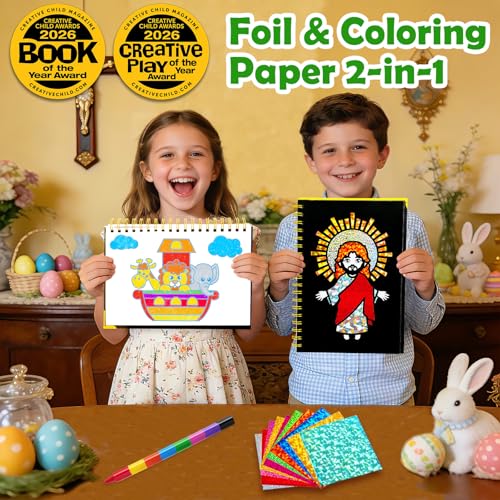 Image of FUNNYB&G Mess-Free Foil Art Craft for Kids Ages 4-10, Kids Birthday Gift