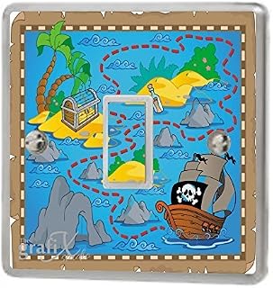 Pirate Treasure Map Light Switch Sticker Vinyl / Skin cover sw70