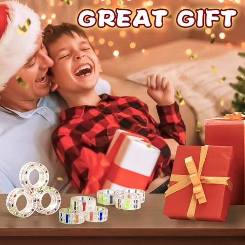 Image of 3pcs Magnetic Fidget Spinner Rings Toys for Adult- Anxiety Relief, ADHD Therapy Magnets for Teens and Kids
