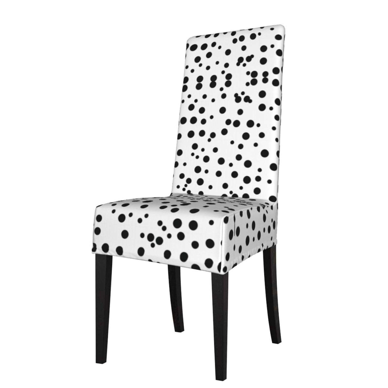 Yyhwhjde Black And White Polka Dot Prints Protection Cover For Dining Chair – Stretch Slipcovers For A Fresh, Refreshed Dining Room Look!