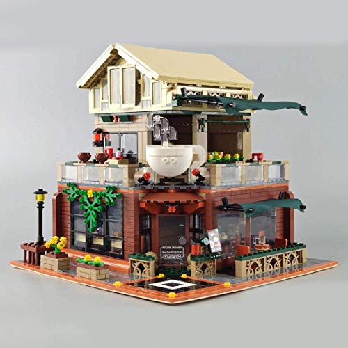ZJLA Bausteine Bausteine Baukasten Bausteine 2059 Klemmbausteine Cafe Bauset mit Figuren Haus Modellbau Kompatibel mit… – Bild 3
