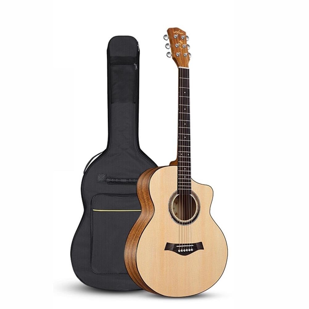 Akustikgitarre Anfänger-Set mit Gigbag, Saiten, Gurt, Stimmgerät, Plektren für Erwachsene und Teenager