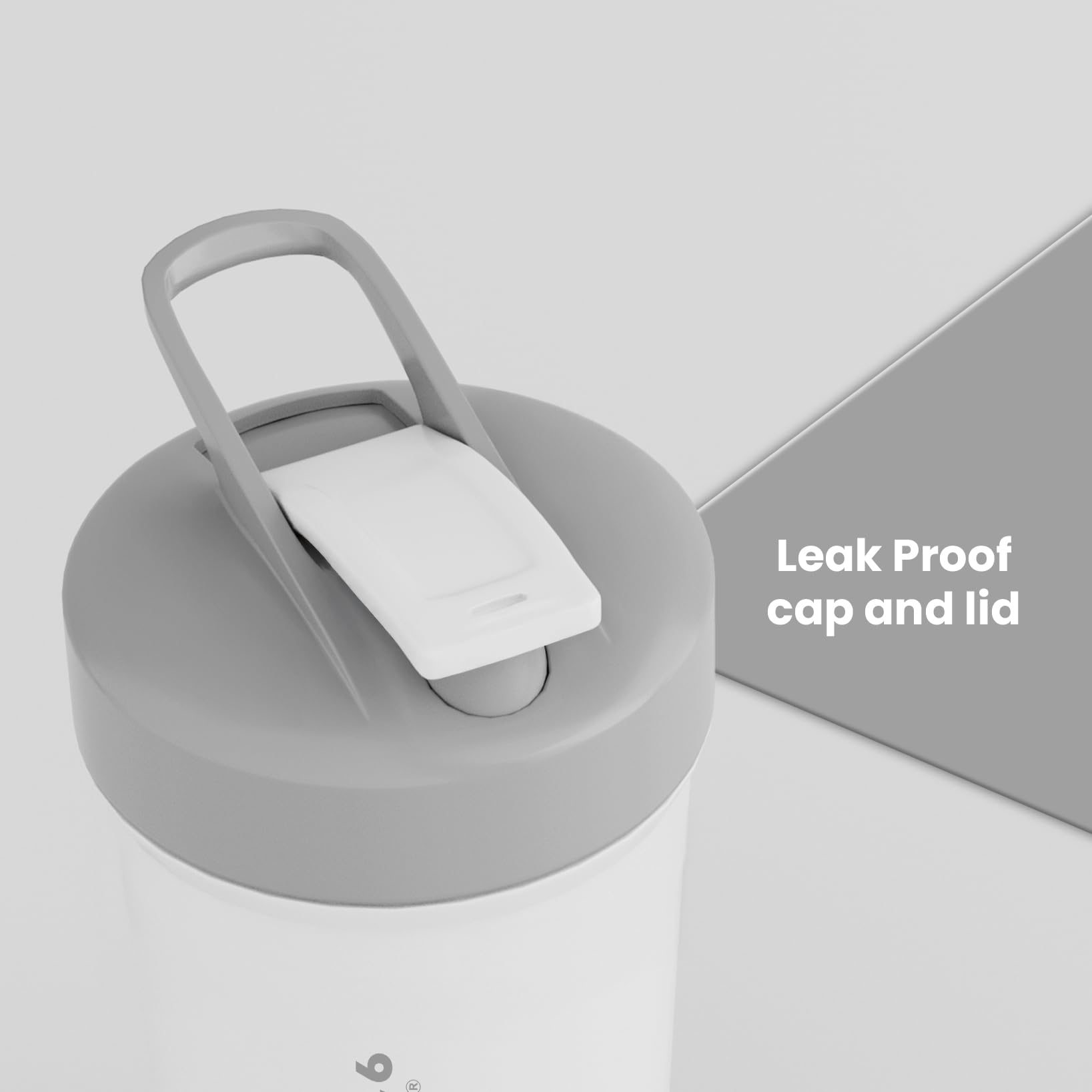 SUPPLY6 Pro Shaker 700ml – Stainless Steel Protein Shaker Bottle, Durable, 100% Leak-Proof, with Steel Whisk for Smooth Mixing, Gym & Fitness Bottle (White) - Image 4 thumbnail