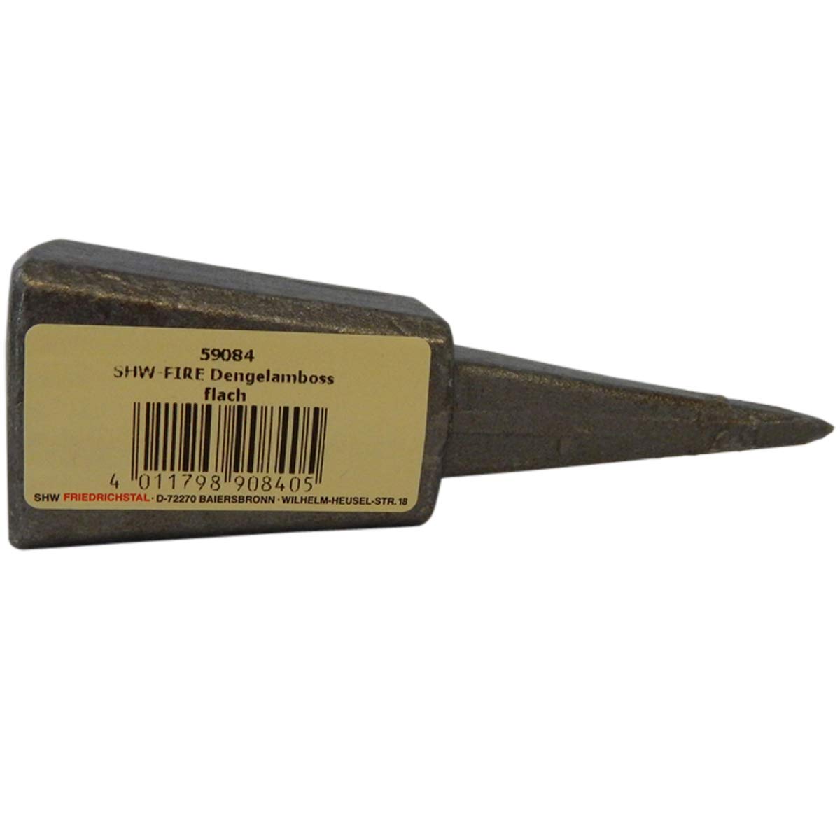 SHW-FIRE Dengelamboss 500 g – Plano, afilado guadaña | Para guadañas y mantenimiento | Herramienta especial para afilar y compactar guadañas y hoces