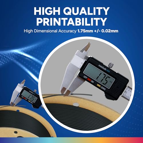 Image of OVERTURE 10KG Bundle PLA Plus (PLA+) Filament 1.75mm, Stronger & More Durable, Professional Toughness 3D Printer Filament 10kg (2.2lbs) 10 Pack, High Precision + /- 0.02mm (Black*10)