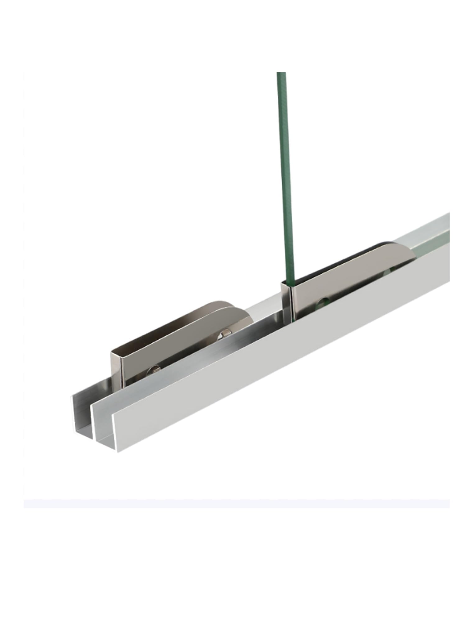 Pista di scorrimento a rulli con puleggia in acciaio inossidabile - Morsetto for ruota in lega di alluminio resistente 1 set(140cm)