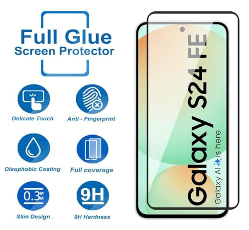 Image of Tempered Glass Screen Protector Compatible for Samsung Galaxy S24 FE 5G / Samsung Galaxy A36 / Samsung Galaxy A56 (6.7 Inch) with Edge to Edge Coverage and Easy Installation kit