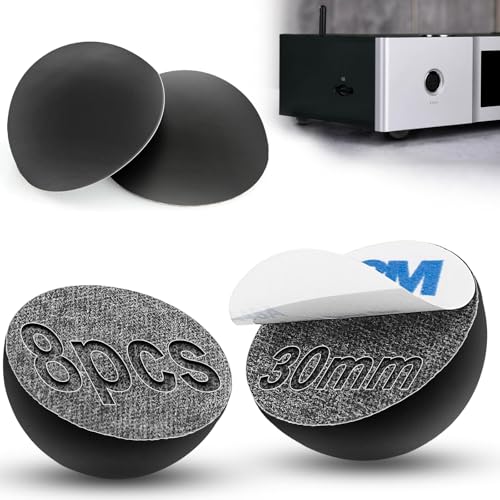 TXXATX 8 Stück Gummifüße Selbstklebend Schwarz 30mm Lautsprecher Spikes Silikon Lautsprecher Füße Möbelpuffer Schutzpuffer Subwoofer Füße für Lautsprecher Spikes...