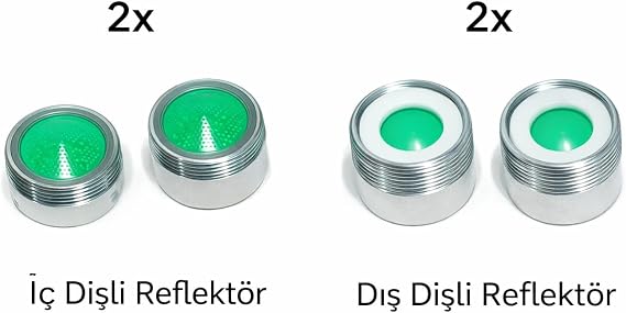 4 Adet Musluk Perlatör Seti, İç Dişli Ve Dış Dişli Su Tasarruf Aparatı, Akış Düzenleyici Perlatör, Mutfak ve Banyo Bataryaları İçin Uyumlu, Plastik Kaplamalı Gövde, Kolay Montaj
