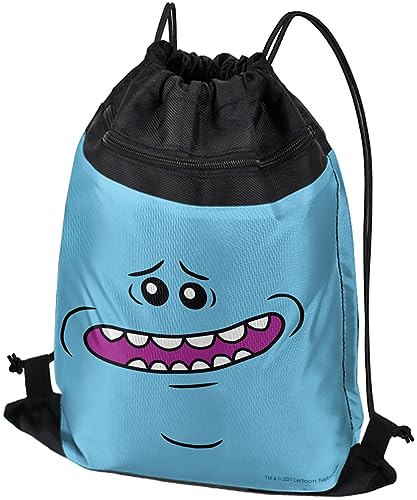 LOGOVISION Rick And Morty Mr. Meeseeks Face Drawstring Backpack Sports Bag Sackpack 17